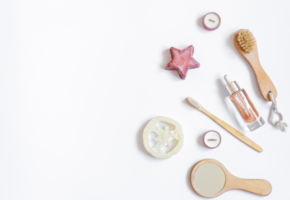 Spa Composition With Personal Hygiene Items On A White Background Isolated 1