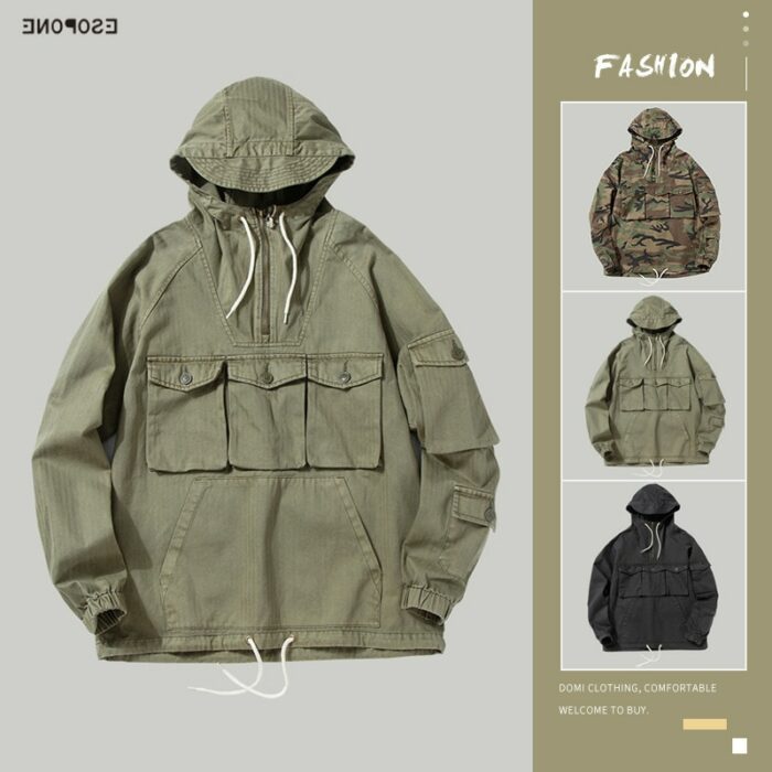 Autumn Winter New Solid Color Sweater Outdoors Climbing Trekking Military Hunting Combat Fashion Hoodie Loose Men's Wear Jacket 4