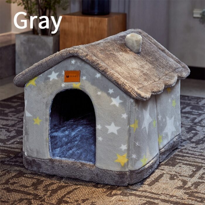 Foldable Dog House Pet Cat Bed Winter Dog Villa Sleep Kennel Removable Nest Warm Enclosed Cave Sofa Pet Supply 6