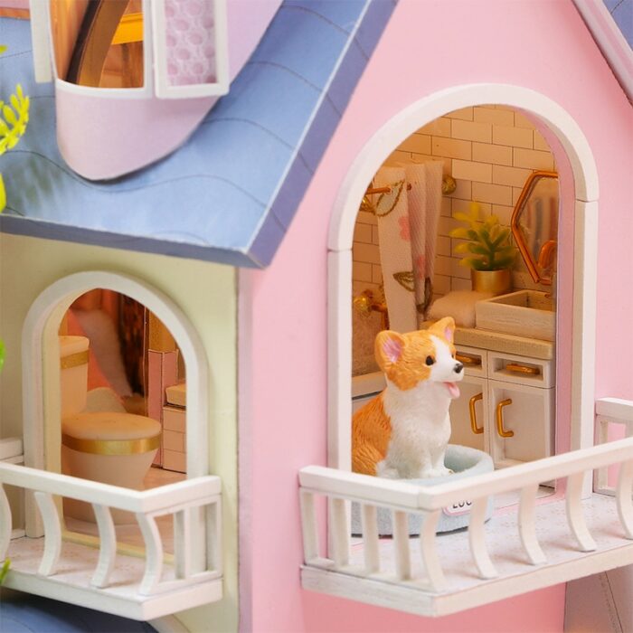 DIY Dollhouse Kit with Music DIY Miniature House Kit with Furniture Handmade Crafts for Adults Miniature Dollhouse Gifts 4