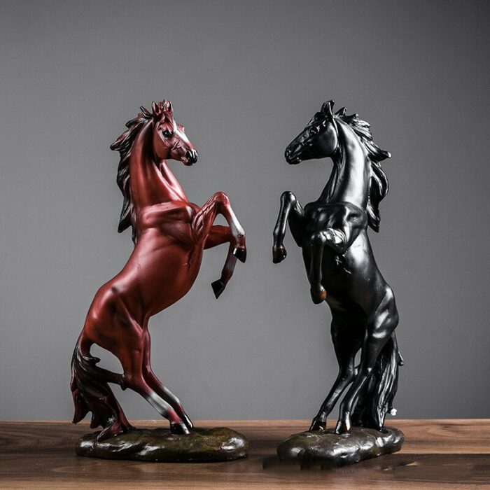 Resin Crafts Horse Statuette Decoration Morden Art Animal Steed Figurines Office Desktop Ornaments Home Decoration Accessories 3