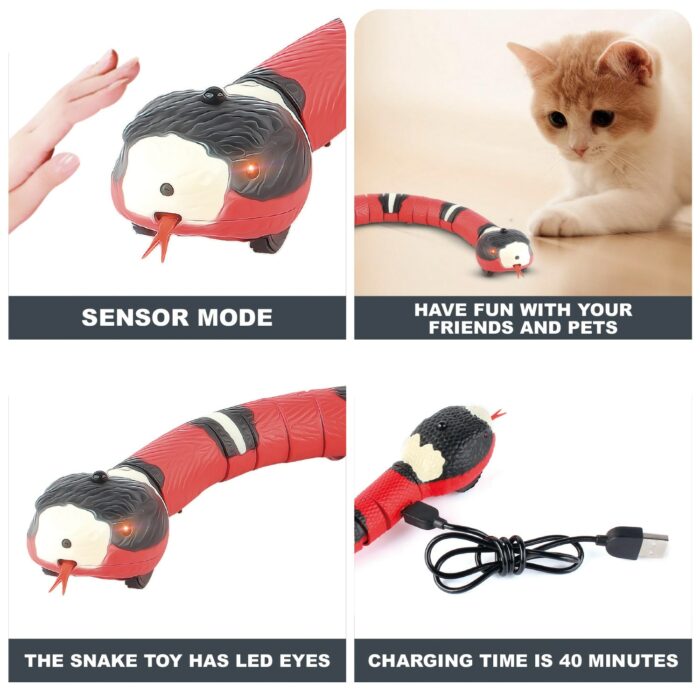 Smart Sensing Snake Automatic Electric Cat Toys USB Charging Pet Interactive Toys Dogs Game Play Toy Cat Accessories 6