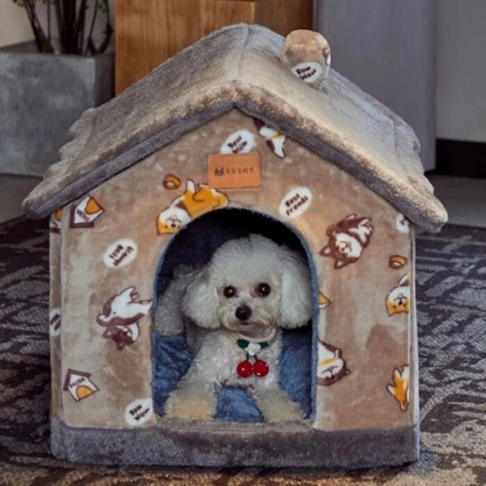 Foldable Dog House Pet Cat Bed Winter Dog Villa Sleep Kennel Removable Nest Warm Enclosed Cave Sofa Pet Supply 4