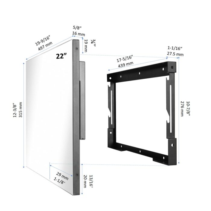 Soulaca Mirror Smart TV 22 Inches Magic Touch Screen Android 9.0 Led TV for Bathroom IP66 Waterproof System Wi-Fi&Bluetooth 5