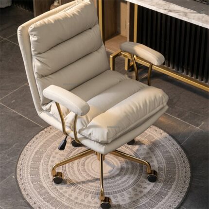 Light Luxury Leather Computer Chair Modern Comfortable Office Chair Office Furniture Bedroom Gaming Chair Lift Swivel Armchair 2