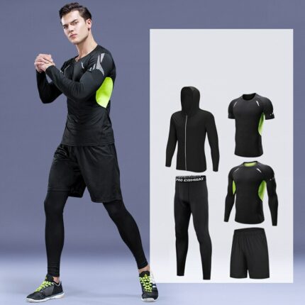 Sportswear Men Gym Fitness Wear Tracksuits Adult Running Set Basketball Underwear Tights Clothing Jogging Leggings Sports Suits 2