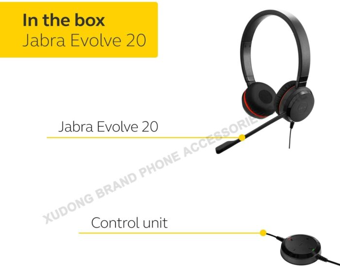 100% Official Jabra Evolve 20 Mono Stereo Professional Wired Headset Music Headphone MS/UC Stereo Earphones With Mic 5