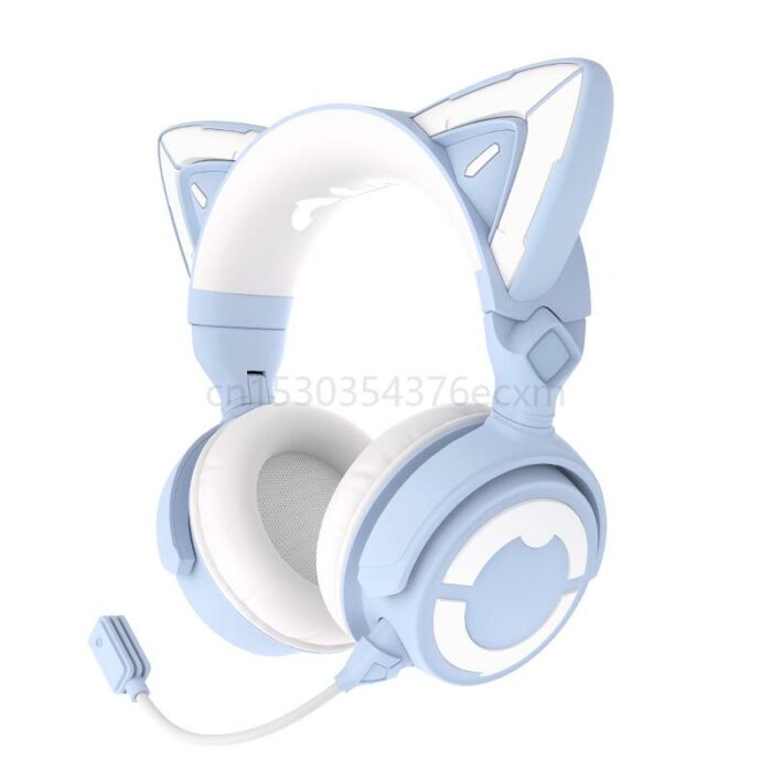 Original New Yowu 4 Cat Ear Bluetooth Head Mounted Wireless Headphones App Control Headset Rgb 50mm Dynamic Coil Custom Hd Mic 6