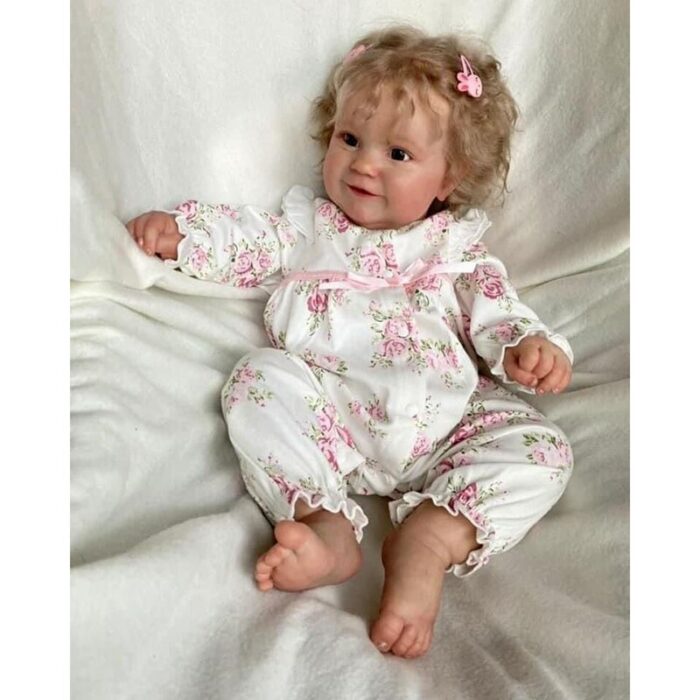 60CM Reborn Toddler Popular Cute Girl Doll Maddie with Rooted Blonde Hair Soft Cuddle Body High Quality Doll Cute Doll Toy 3