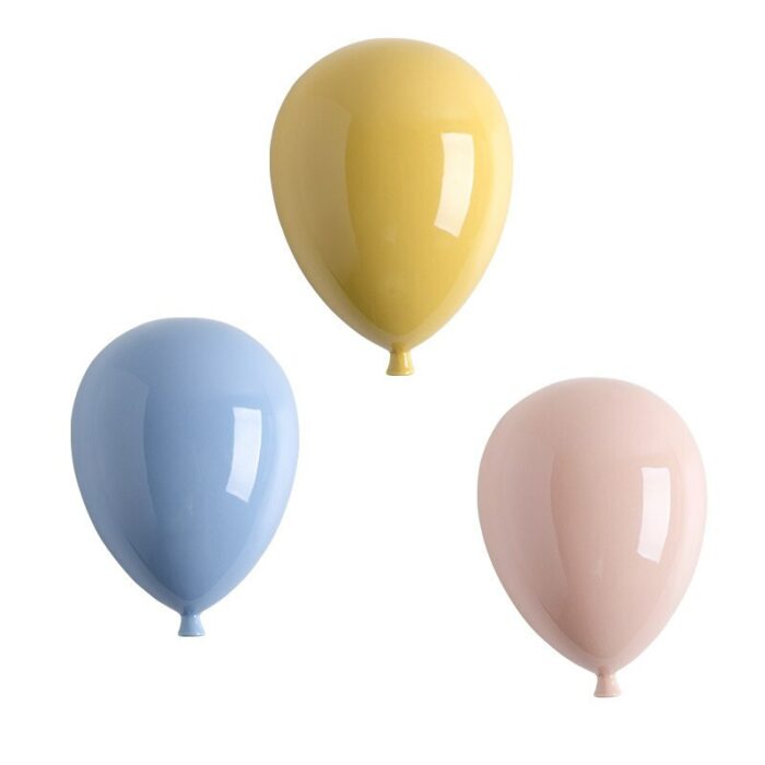 Ceramic Balloon Wall Hanging Decoration Wall Mounted Art Kids Room Decoration Home Decor Goodies Decorative Sculptures For Home 6