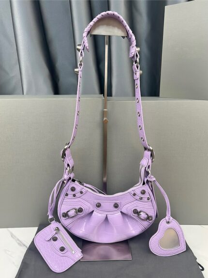 Donna-in 2022 Trend Purple Y2K Shoulder Bag Women Rivet Armpit Bags Luxury Designer Handbags Top Quality Genuine Leather Purse 1