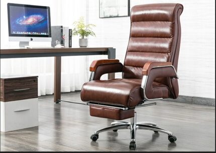 Leather computer chair household office chair office stool long sitting chair solid wood boss chair lying massage 2