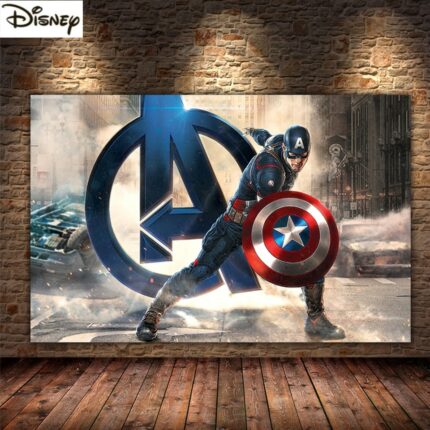 Captain America Diamond Painting Avengers Marvel Diamond Mosaic Cross Stitch Kits 5D Beads Embroidery Home Decor Disney Art 1