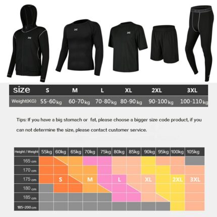 Men's Sports Suit Gym Tights Compression Running Sets Quick Dry Fitness Sportswear Basketball Running Jogging Training Underwear 2