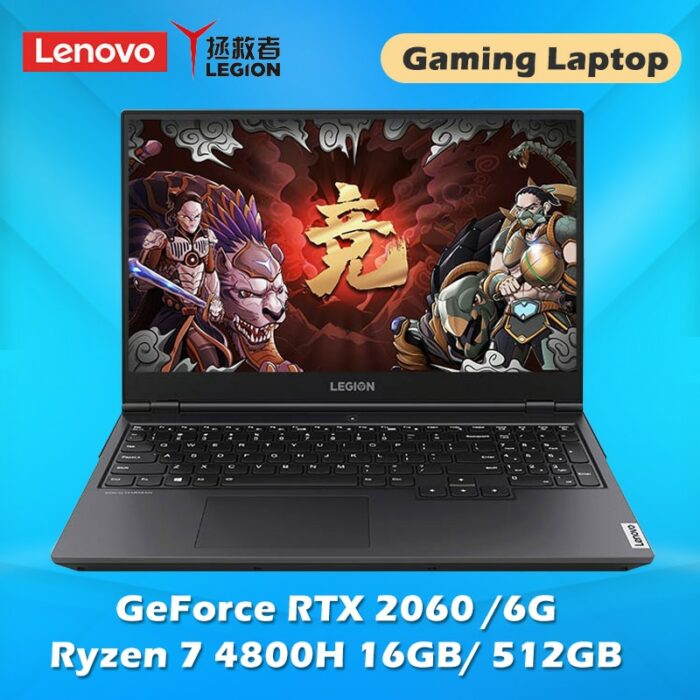 Gaming laptop Lenovo Legion R7000P Notebook With AMD Ryzen 7 4800H Windows 10 15.6 inch 16G 512G SSD GeForce RTX 2060 6G Display 1