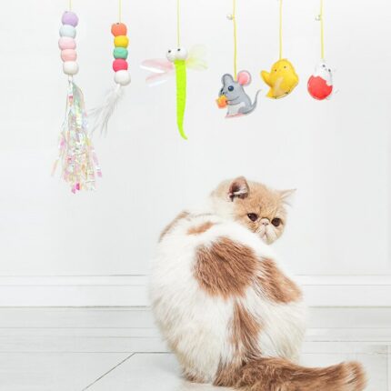 HOOPET Simulation Caterpillar Cat Toy Hanging Automatic Interactive Rope Mouse Toy for Cats Self-hey Teaser Wand Pet Supplies 2