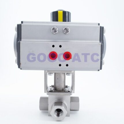 DN8/DN10/DN15 32Mpa 300bar High Pressure Ball valve 3 Way Stainless steel SS304 Pneumatic Ball Valve 1/4 3/8 1/2 T L Type 2