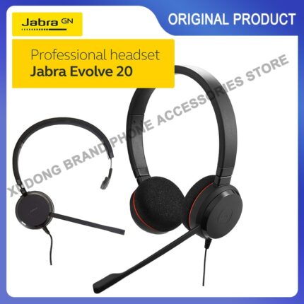 Original Jabra Evolve 20 Mono Stereo Professional Wired Headset Headphone Noise Cancellation MS/UC Stereo Earphones With Mic 1