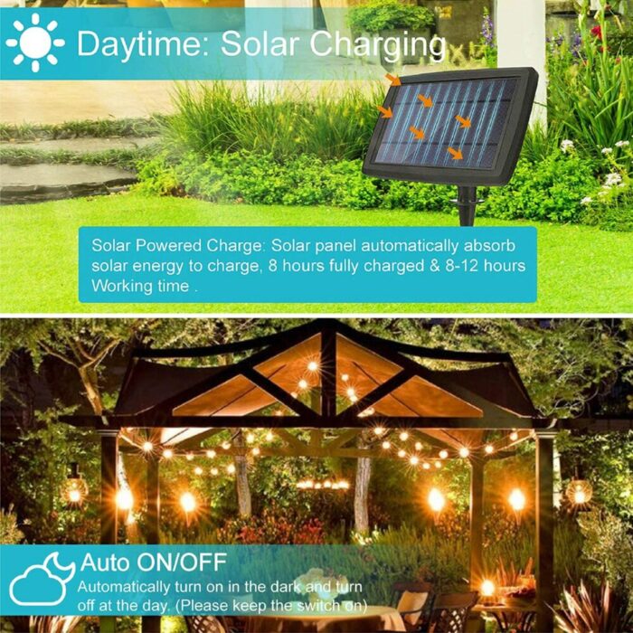 Solar LED Light Outdoor Solar Lamp Lighting String Garden Light Solar G40 Garland Street USB Rechargeable for Garden Decoration 5