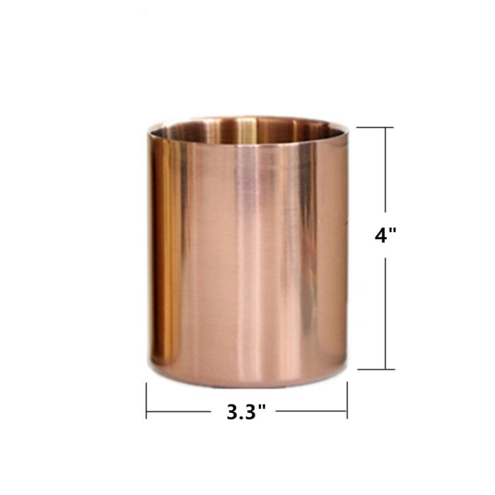 TUTU Rose Gold Stainless Steel Cylinder Pen Holder for Desk Organizer Stand Multi Use Pencil Pot Office Decor H0203 6