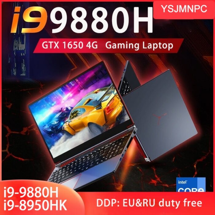 16.1 Inch Nvidia GTX1650 4G Intel Core i9 9880H Mini PC Fingerprint Max 64GB DDR4 2TB SSD Gaming Laptop Notebook Metal Ultrabook 4