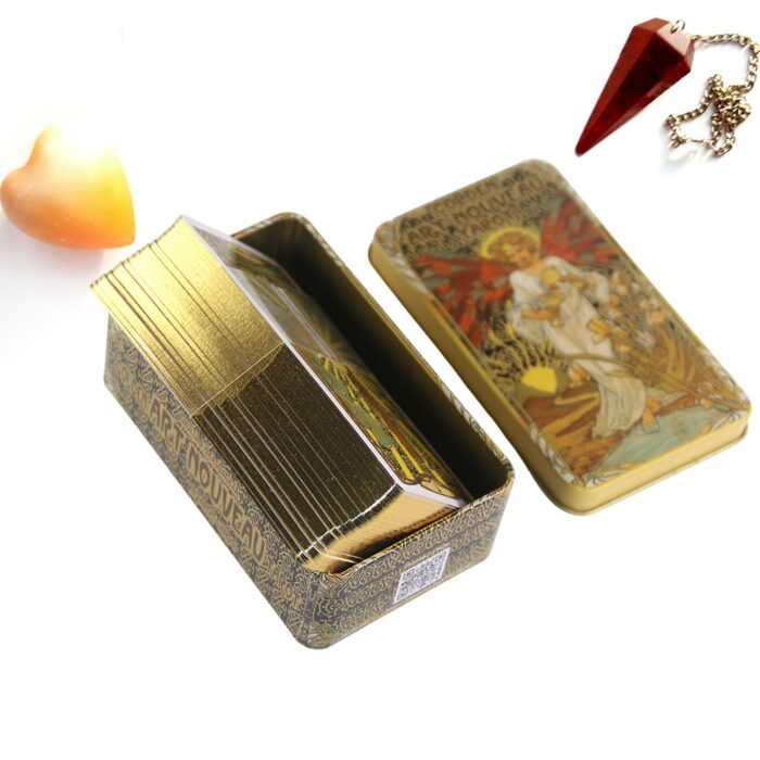 Tarot 78 Cards Golden Art Table Game Tarot Deck Entertainment Playing Card Board Game Gift 2022 New Arrival 2