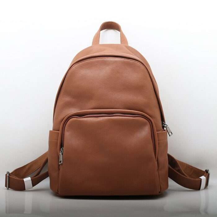 Genuine Leather Backpack Women Large Casual Versatile Shoulder Bag Daily School Knapsack Travel Cowhide Multi Pockets 1