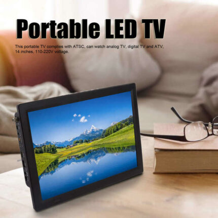 14in Portable LED Digital TV Rechargeable HD Television with High Sensitivity & Same Screen Function EU Plug 1