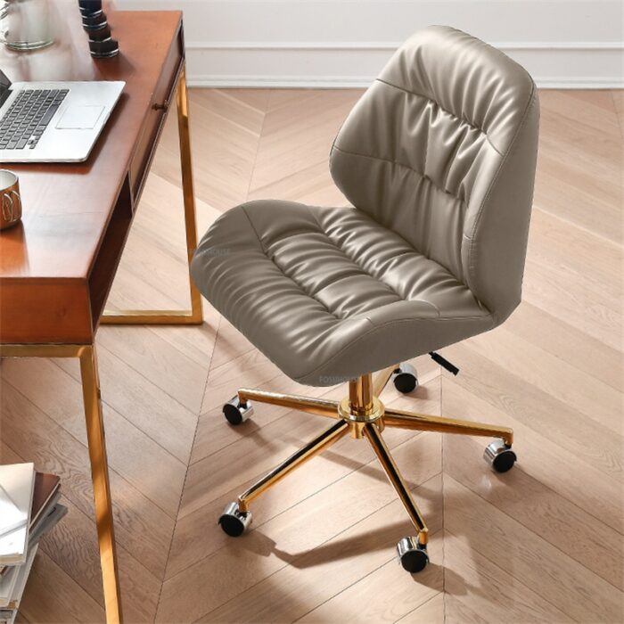 Italian Leather Office Chair for Office Furniture Light Luxury Designer Study Chair Comfortable Sedentary Swivel Computer Chair 1