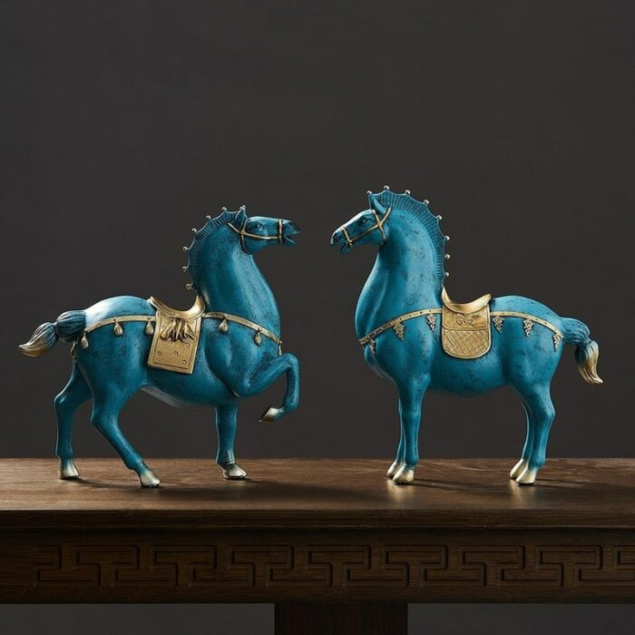 Horse Sculpture Home Decoration Accessories Chinese Style Living Room Decoration Dengshui Statue Office Decor Housewarming Gifts 2