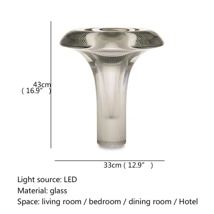 BROTHER Modern Mushroom Table Lamp Creative Design LED Grey Glass Desk Light Decorative For Home Study Bedroom 5