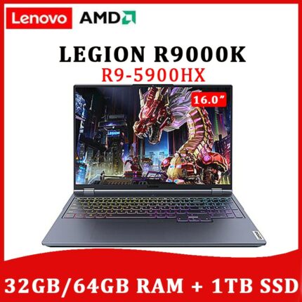 Lenovo Legion R9000K New E-sports 16inch Gaming Laptop AMD R9-5900HX 1TB SSD GeForce RTX3080 Windows 11 2.5K Backlit Metal Body 1