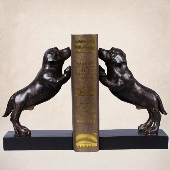 a Pair Creative Resin Dog Bookends Book Hold Office Supplies American Retro Rural Bookends Gift 3