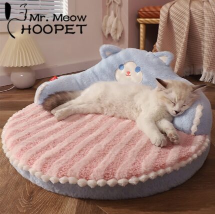 Hoopet Cat Sofa Bear Shape Mat for Small Dog Cat Washable Cave Cat Nest Dog Kennel Sponge Pad for Puppy Kitten Sleeping Artifact 1