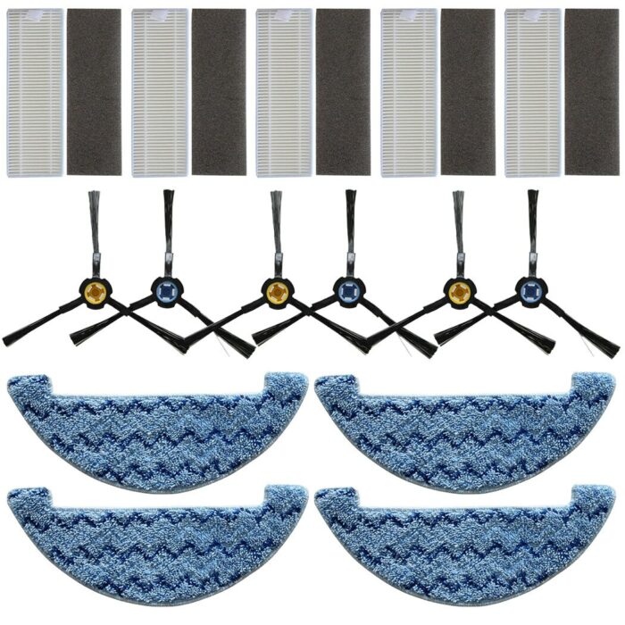 15pcs/set Mop Cloth Side Brush Filter Accessories Set For ZACO 501927 A9s Robot Sweeping Vacuum Cleaner Replacement Spare Part 4