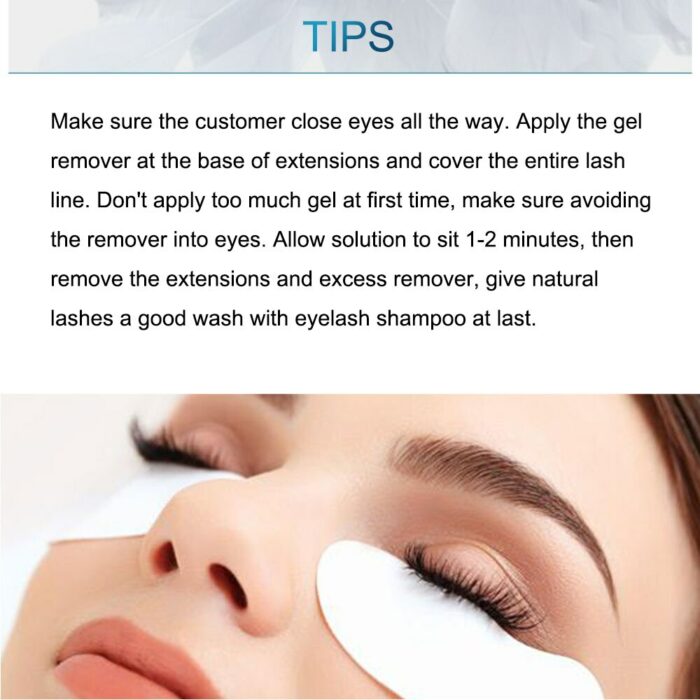 NAGARAKU 5PCS Eyelash Extension Gel Remover Fast Clear up Remover Extended False Eyelash Decomposition Adhesive Eyelash Remover 4