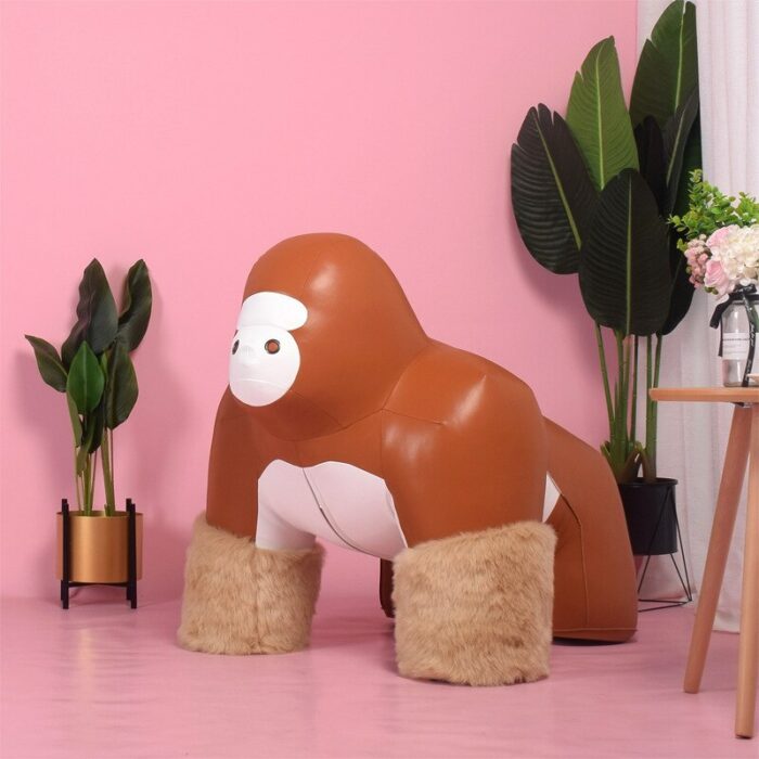 Gorilla Super Large Ornament Home Decoration Stool Microfiber Leather Surface A Special Furniture For Your Home Decoration 3