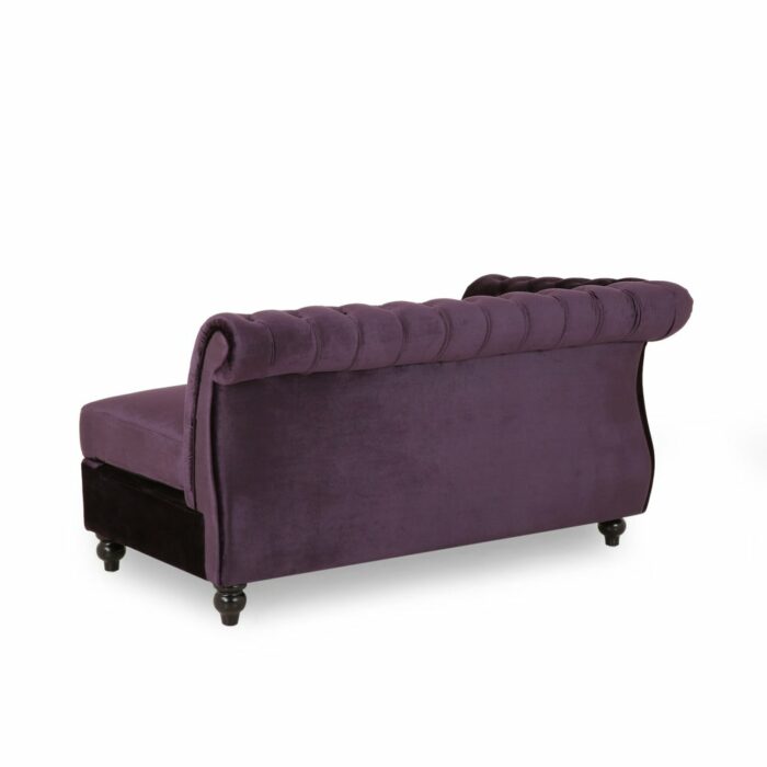 6-seat Tufted Velvet Chesterfield Sectional sofa living room sofa purple 6