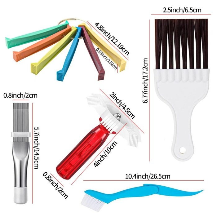 Air Conditioner Fin Cleaner Set Cleaning Brush Coil Condenser Brush AC Fin Comb Air Refrigerator Fin Cleaner Home Improvement 4