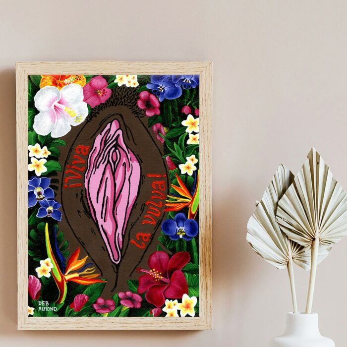 Boho Feminist Body Positive Art Print Poster Flowers Vulva Vagina Sign Canvas Pictures Doctor Office Room Wall Decor Painting 2