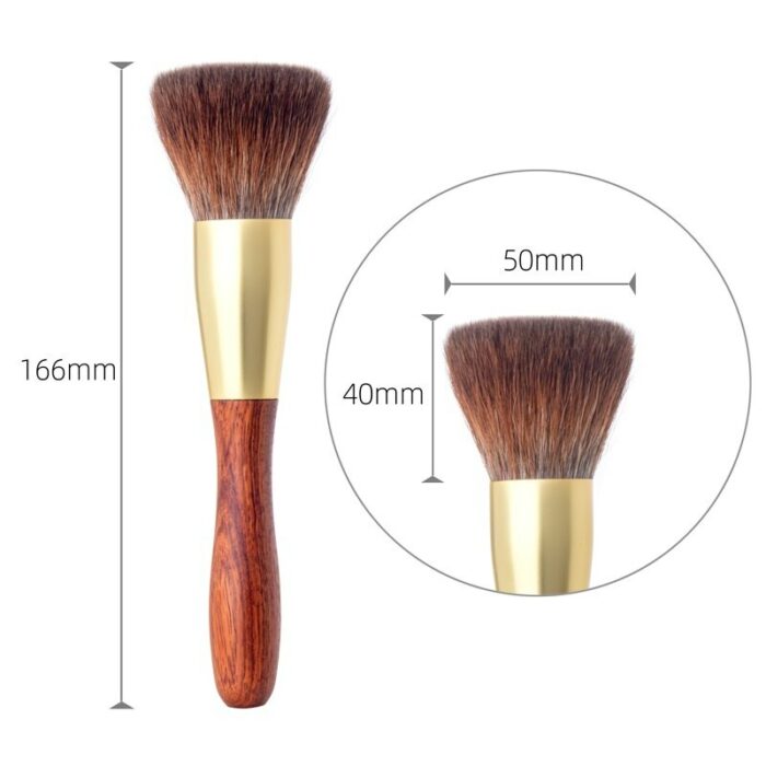 Professional Handmade Makeup Brushes Soft Red Squirrel Hair Large Flat Top Face Powder Brush Sandalwood Handle Make Up Brush 6