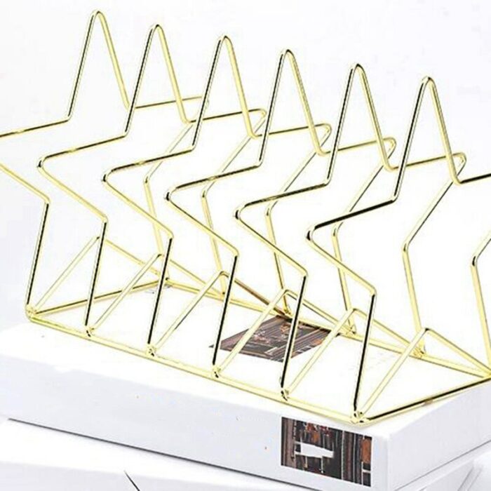 New Gold S Shape Electroplated Bookend Desk Organizer Desktop Office Home Bookends Book Holder Book Stand Creative Bookshelf S 5