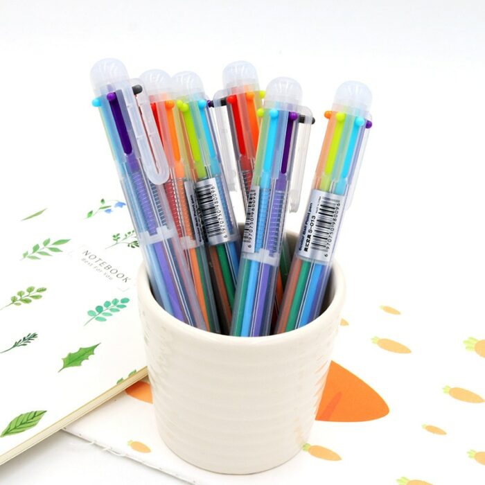 50 Pcs Creative Beauty Transparent 6 Color Ballpoint Pen Graffiti Pen Children Students Ball Point Pen Wholesale Factory 1