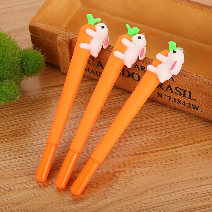 40 Pcs Creative Cute Rabbit Carrot Neutral Pen Cartoon Learning Stationery Carrot Water Office Signature Pen 1