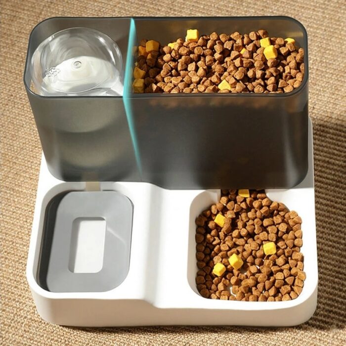 2 In 1 Cat Feeder Automatic Water Dispenser 3.8L Large Capacity Dog Drinking Bowl Detachable Pet Feeding Container Pet Supplies 3