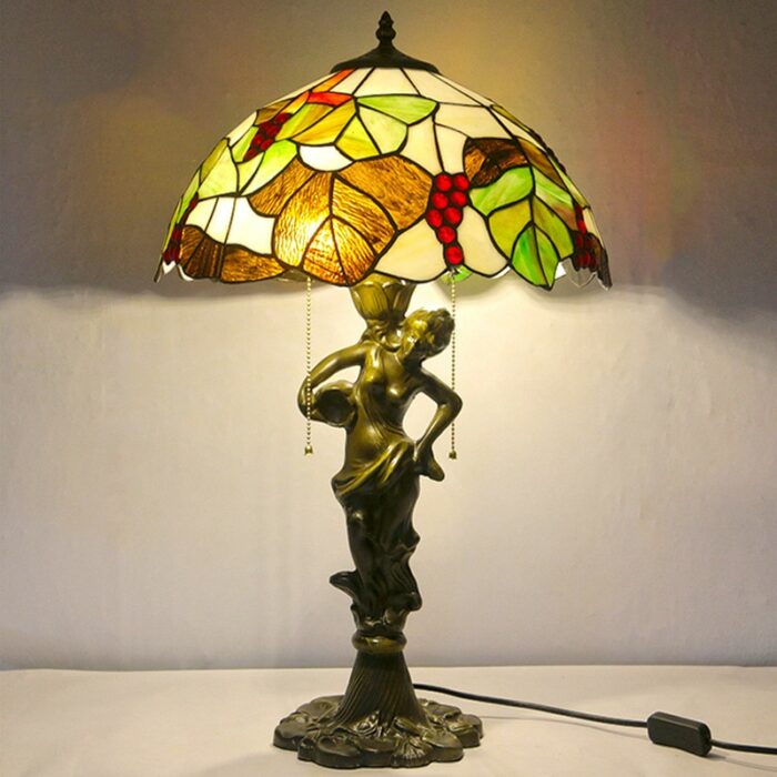 AOSONG Tiffany Table Lamp LED Creative Exquisite Color Glass Desk Light Decor For Home Study Bedroom Hotel Bedside 4