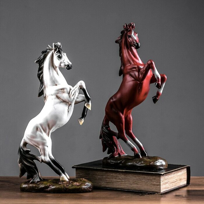 Resin Crafts Horse Statuette Decoration Morden Art Animal Steed Figurines Office Desktop Ornaments Home Decoration Accessories 4