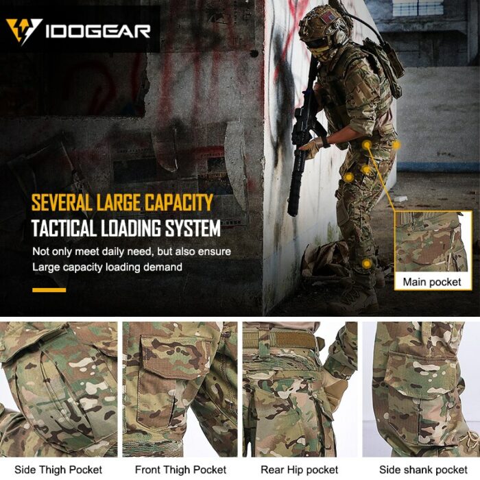 IDOGEAR G3 Combat Pants with Knee Pads Airsoft Tactical Trousers MultiCam CP gen3 Hunting Camouflage 3201 4