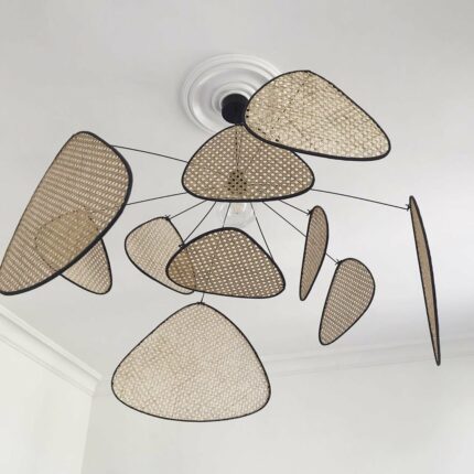 Modern Living Room Chandelier Dining Room Leaf Grid Rural Hand Made Rattan Art screen Lamp E27 Bedroom home Decor 110V 240V 1