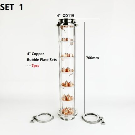 New 4" OD119 Distillation Column With 7pcs Copper Bubble Plates For Distillation,7-Layer High Quality Rectification Column 1